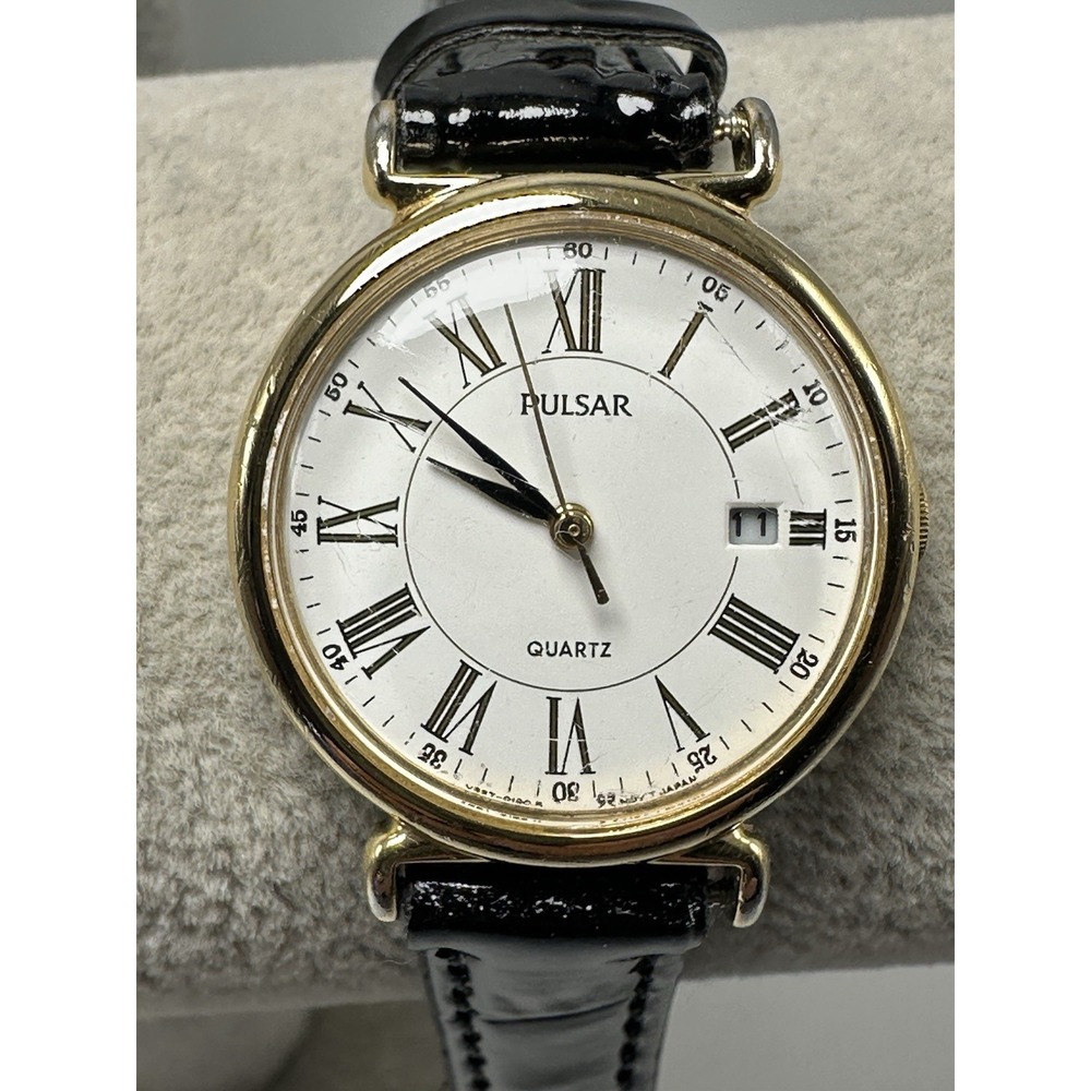 Pulsar V827-0090 New Battery Ladies‎ Watch 26MM 7" Leather Band